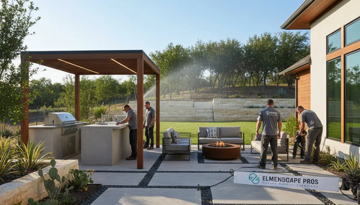 Landscaping crew serving San Antonio, TX providing professional lawn and landscape services